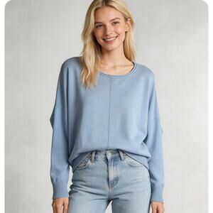Dreamers by Debut Oversized Knit Sweater NWT |Soft Blue Slouchy Pullover M/L